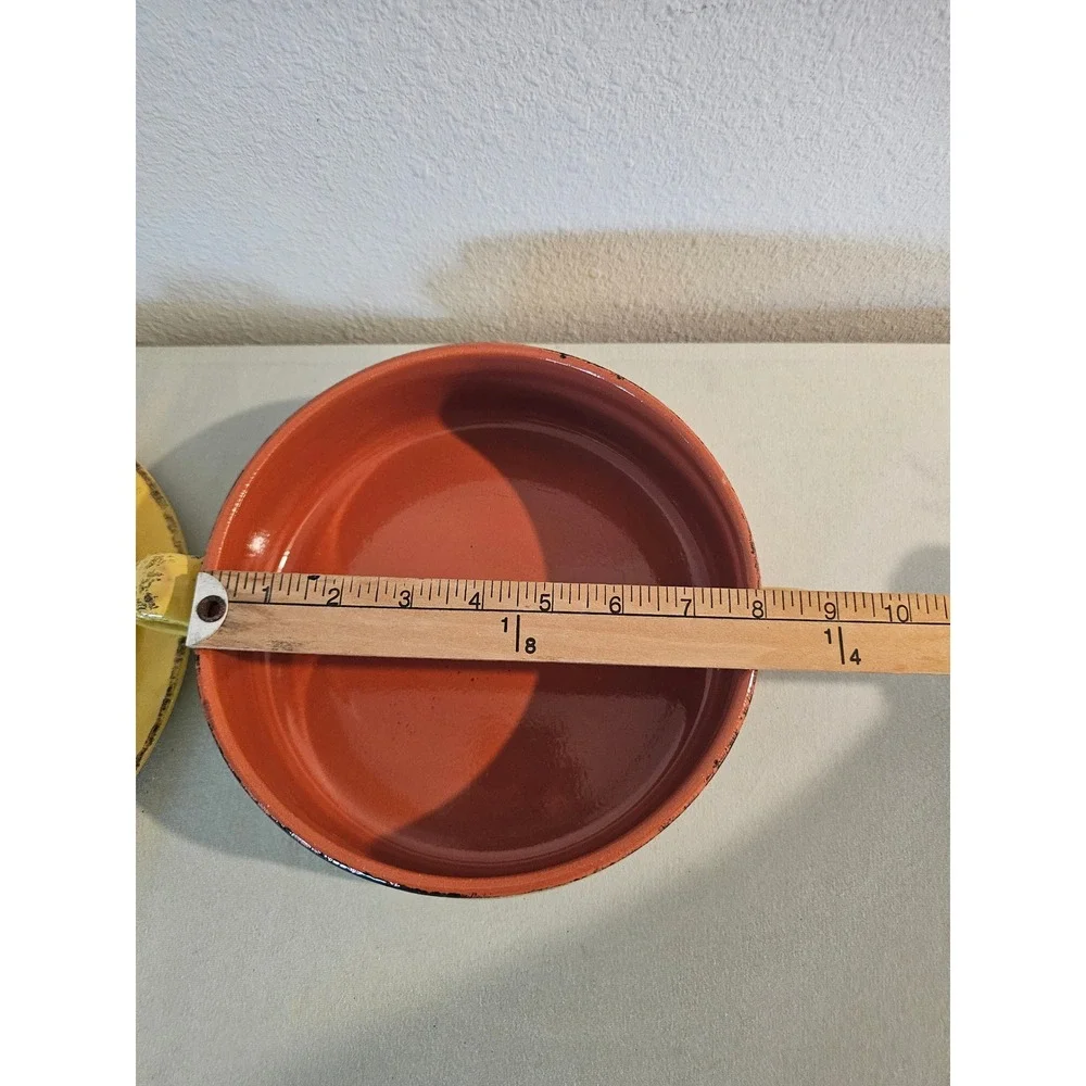 De Silva 8 Inch Yellow Terracotta Lidded Casserole Dish Made In Italy